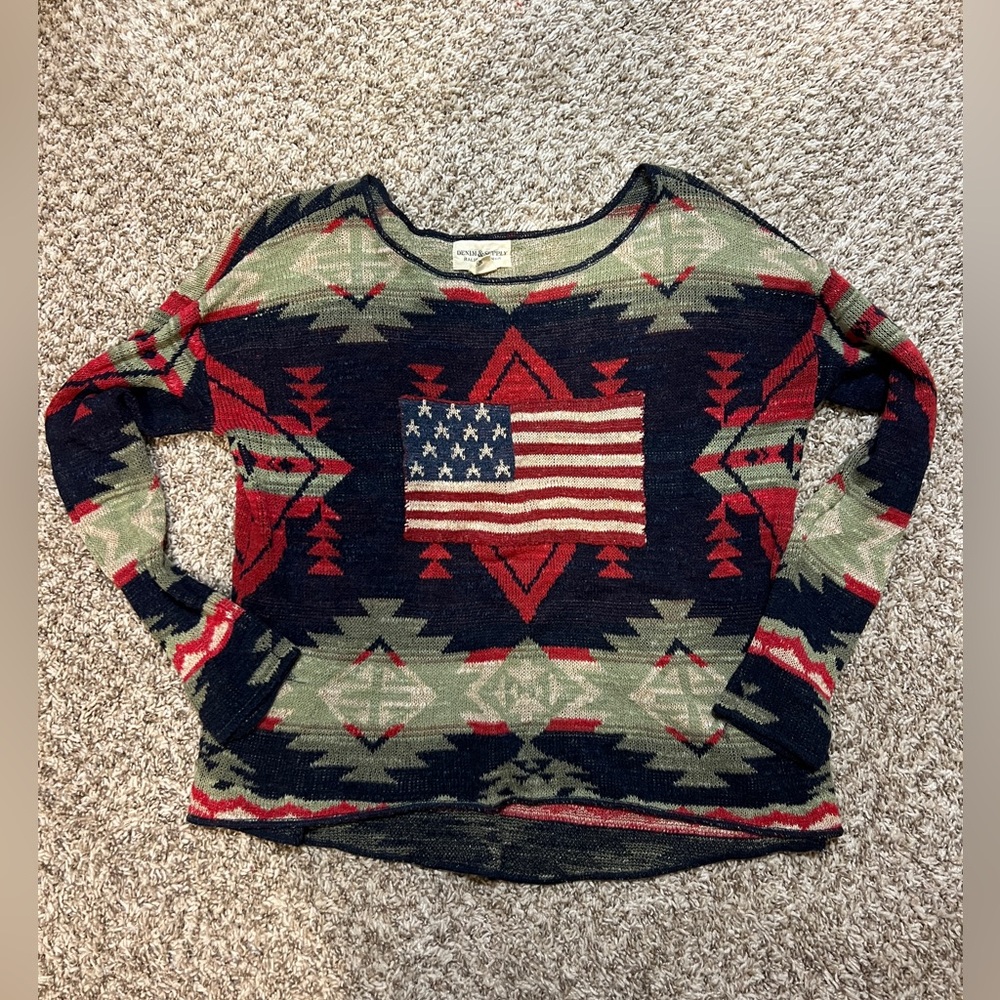 Ralph Lauren Denim & Supply Western, Southwestern, Americana Sweater-  Rare!!!!